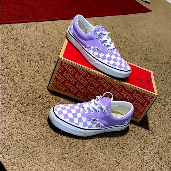 light purple checkered vans
